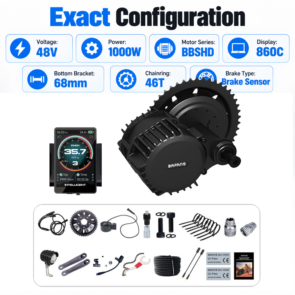 Kit de Motor Central BAFANG 48 - Mid Drive Conversion Kit 1000W avaliação e preço